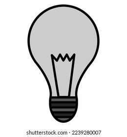 Gray light bulb on a white background. Vector illustration