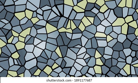gray, light green, azure various polygons are randomly located on a black background. abstract mosaic wallpaper. vector