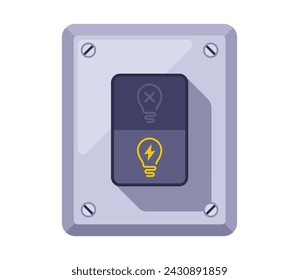 gray light switch. flat vector illustration.