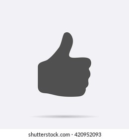 Gray Like icon isolated on background. Modern flat pictogram, business,  marketing, internet concept. Trendy Simple vector symbol for web site design or button to mobile app. Logo illustration
