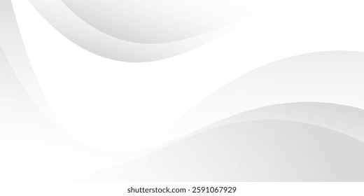 Gray line background curve element with white space for text and message design, overlapping layers, vector illustration