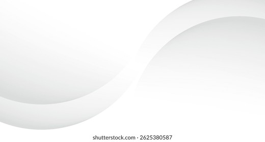 Gray line background curve element with white space for text and message design, overlapping layers, vector illustration