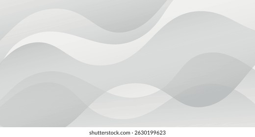Gray line background curve element with white space for text and message design, overlapping layers. Vector Eps10