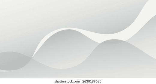 Gray line background curve element with white space for text and message design, overlapping layers. Vector Eps10