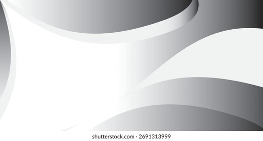 Gray line background curve element with white space for text and message design, overlapping layers, vector illustration