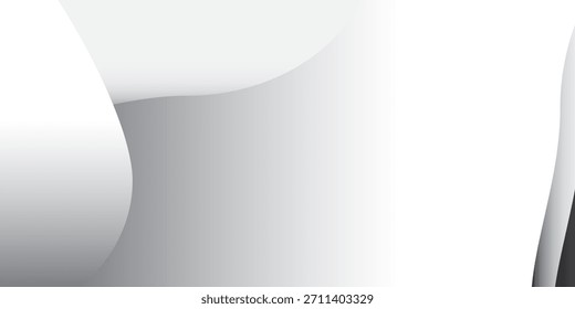 Elemento de curva de fondo de línea gris con espacio en blanco para el diseño de texto y mensajes, capas superpuestas, Ilustración vectorial