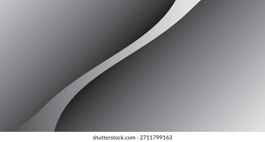 Elemento de curva de fondo de línea gris con espacio en blanco para el diseño de texto y mensajes, capas superpuestas, Ilustración vectorial
