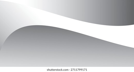 Gray line background curve element with white space for text and message design, overlapping layers, vector illustration