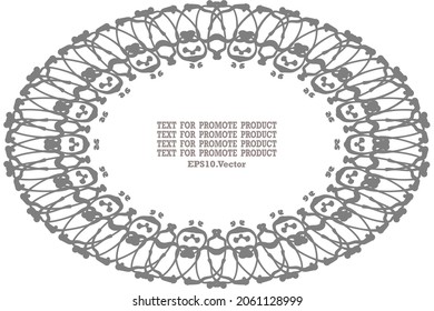 gray line drawing mandalas pattern frame with sample text for apply use for promote product.