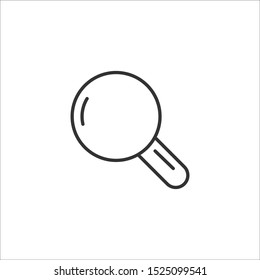 Gray line icon of search on white background. Vector illustration.