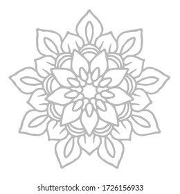 Gray line mandala for easy coloring book template. Perfect for art, book, clothing, and printing.