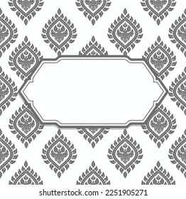 fondo vectorial del templo de arte de la línea gris thai