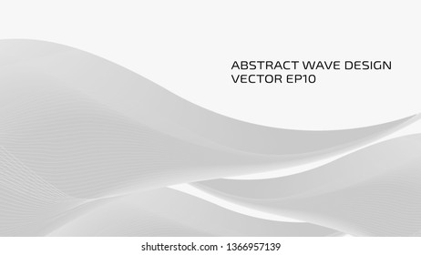 gray line wave abstract background of digital element design. Concept for future digital technology with blank copy space. it can be use for data and network web banner. vector illustration 