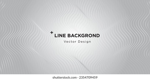 Gray line wave background. Angled curved Vector illustration.
