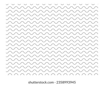 Gray line wavy on seamless background. Wave lines on a transparent background. Pulsating texture. Vector illustration of waviness,