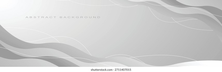 Graue Linien futuristischen Hintergrund. Moderner, welliger, weißer, abstrakter Hintergrund. Vektorgrafik