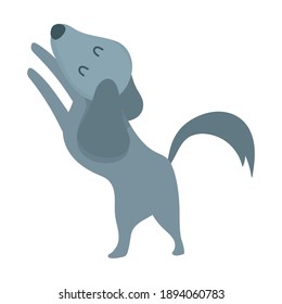 gray little dog pet domestic animal icon vector illustration