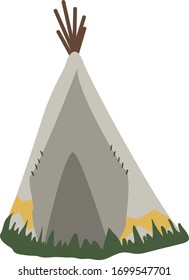 Gray little tipi vector. Wigwam art