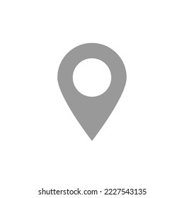 gray location pointer. pin point isolated on white background