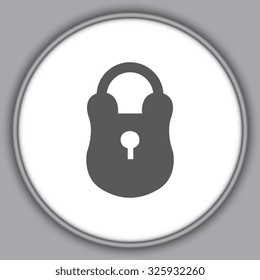 Gray lock icon - vector