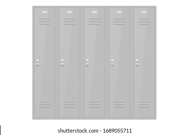 Gray Lockers Section Vector Illustration Isolated Stock Vector (Royalty ...