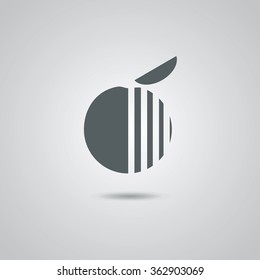 gray logo cut fruit, vector
