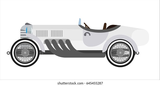 Gray long vintage car