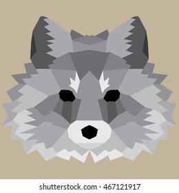 Gray low poly fox