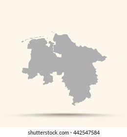 Gray Lower Saxony Map Illustration