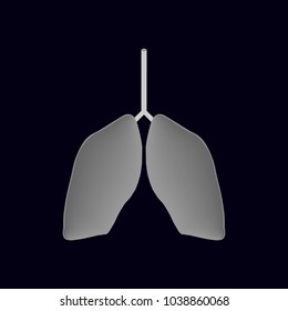 Gray lungs icon for being sick. Vector, illustration.