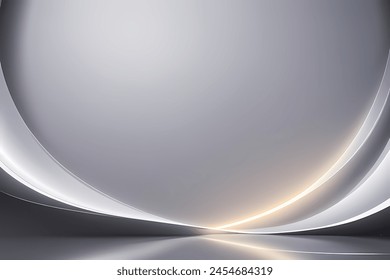 Gray luxury abstract background with wavy shapes.