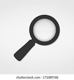 Gray magnifying glass icon, vector eps10 illustration