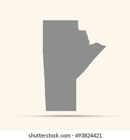 Gray Manitoba Map Illustration