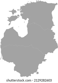 Gray map of Baltic countries