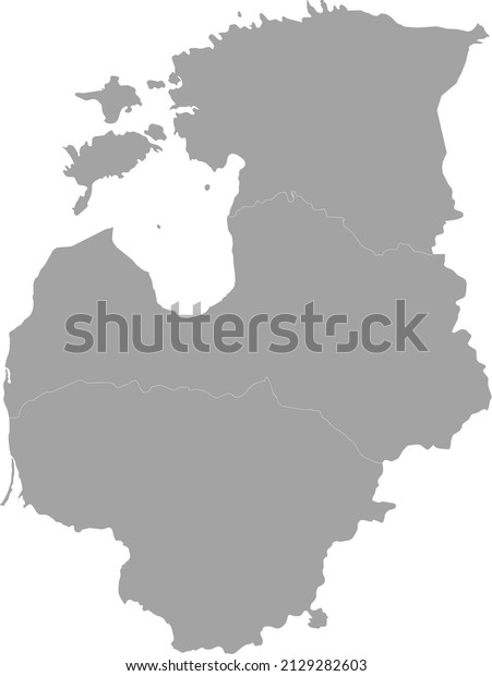 Gray map of Baltic\
countries