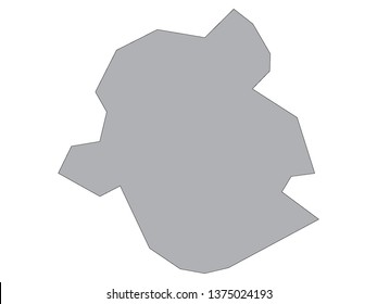 Gray Map of Belgian Province of Brussels