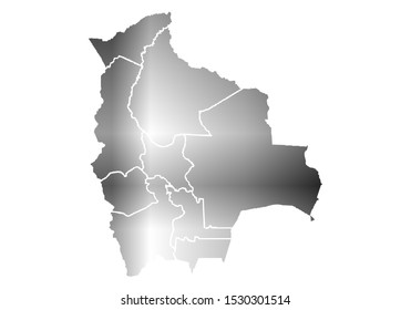 Gray map of Bolivia on white background.
