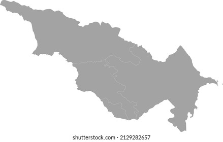 Gray Map Of Caucasus Countries