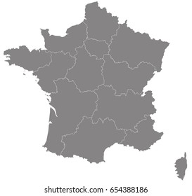 Gray map of France