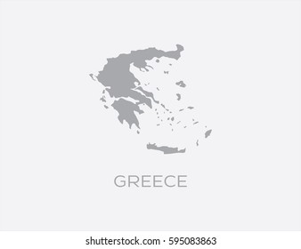 Gray map of Greece on gray background