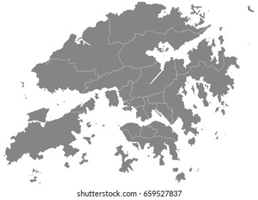 Gray map of Hong Kong
