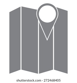 Gray map icon vector