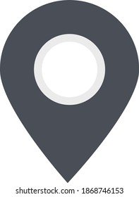 Icono de Pin de mapa gris Ilustración Concepto plano