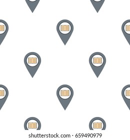 Gray map pointer with book pattern seamless flat style for web vector illustration