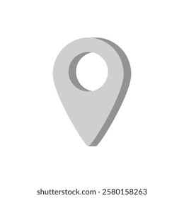Gray map pointer icon. Location map pin. Vector illustration. 3D