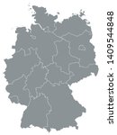 Gray Map of States of Germany