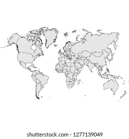 gray map of the world with borders