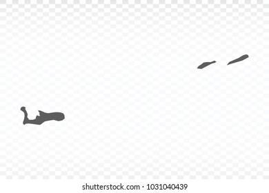 Gray map-Cayman Islands map. Each city and border has separately for your infographics and earth template for website. Vector illustration eps 10.
