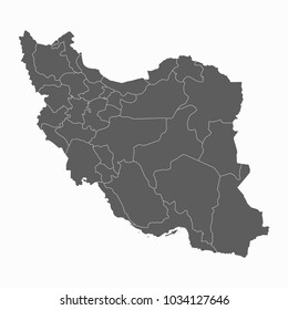 Gray map-Iran map. Each city and border has separately for your infographics and earth template for website. Vector illustration eps 10.