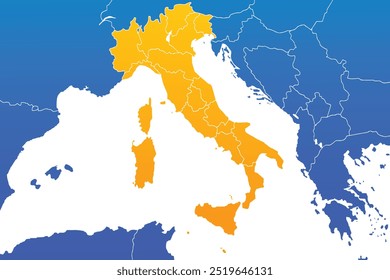Gray map-Italy map. Each city and border has separately for your infographics and earth template for website. 
